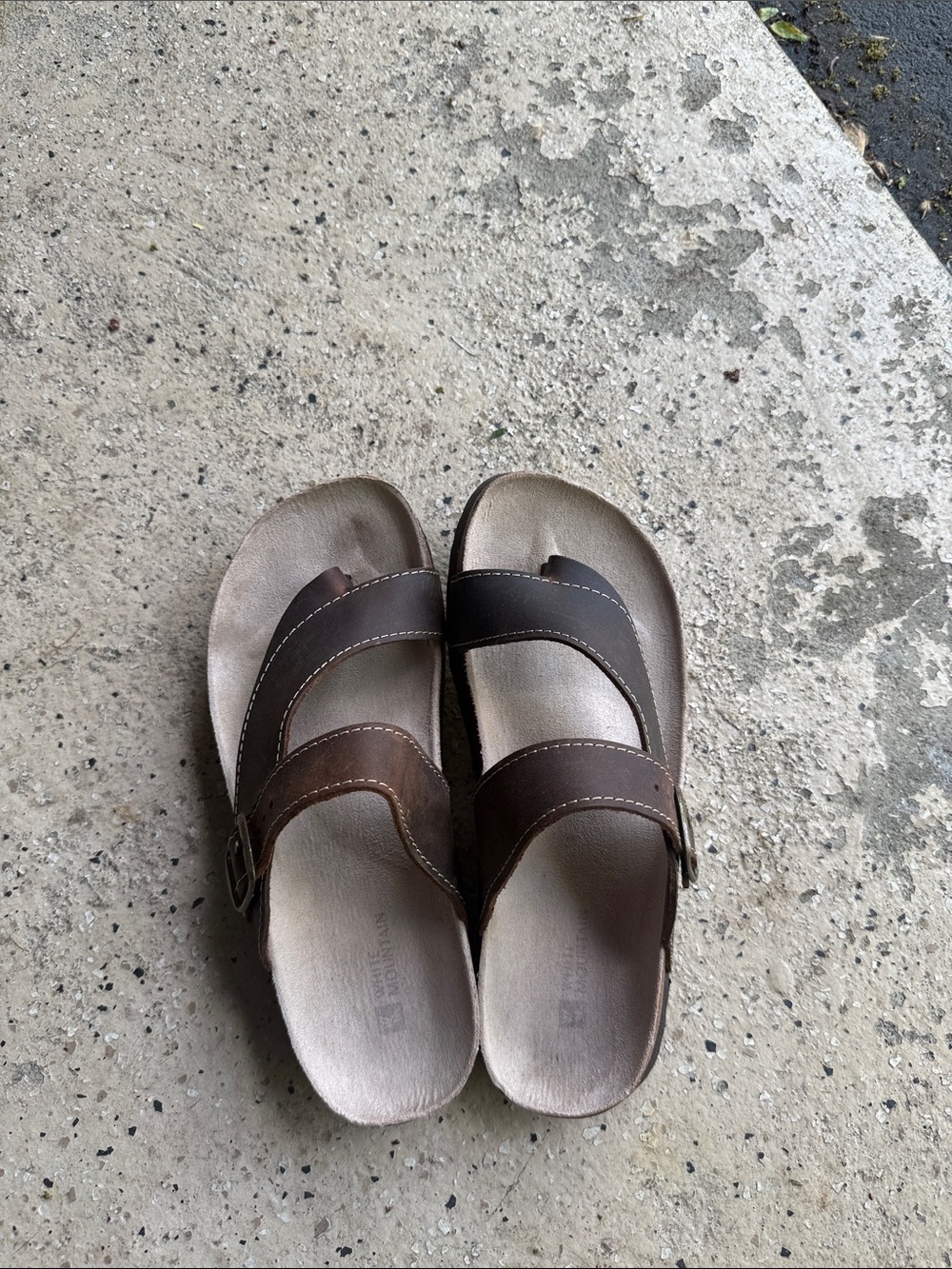 Brown Double-Strap Leather Sandals